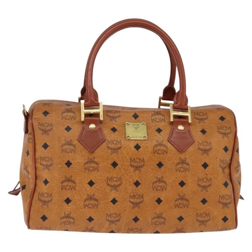 MCM Visetos Logogramme Leather Brown Leather Handbag